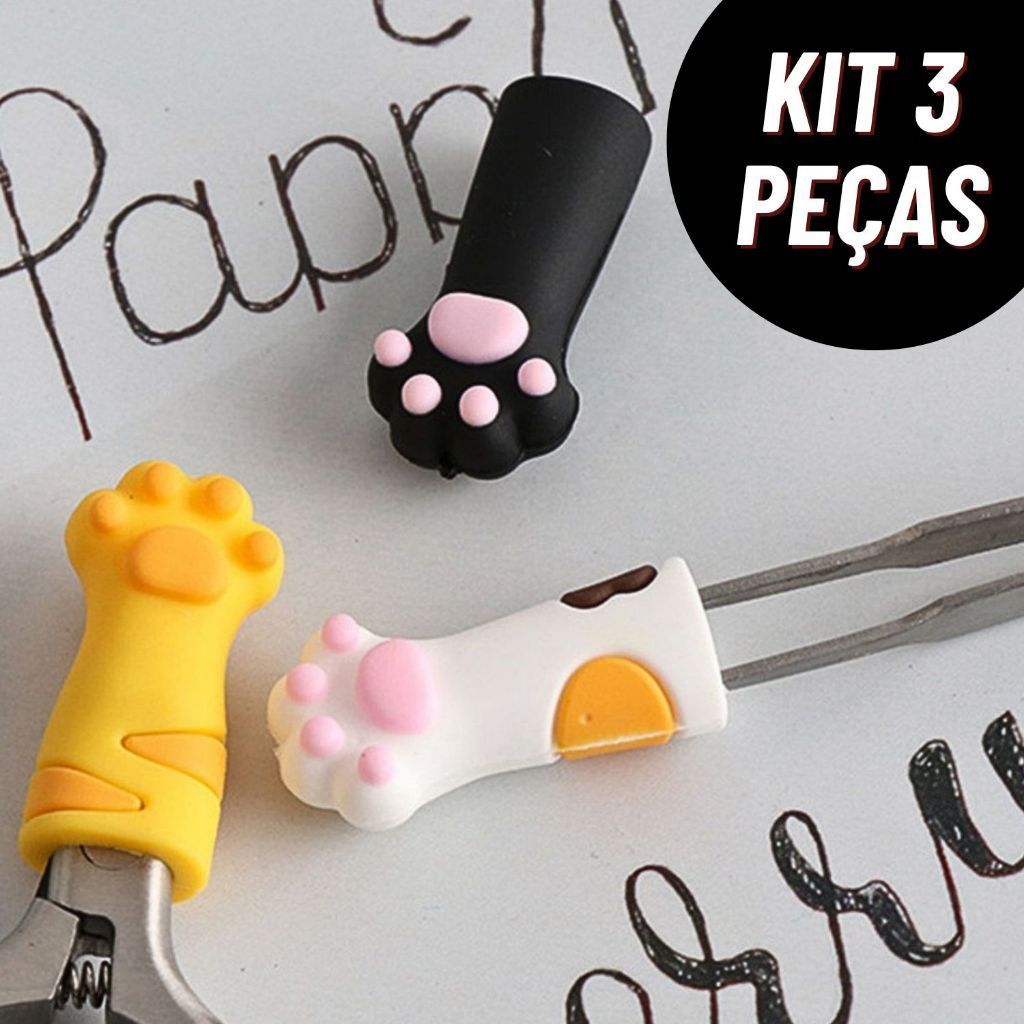 Kit 3 Protetores De Bico Alicate/Lapis PATINHA Silicone Conjunto (PRETO+BRANCO+AMARELO)