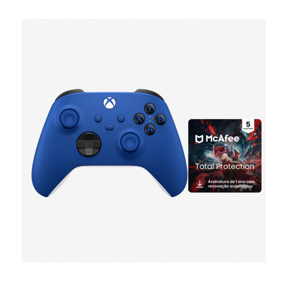 Controle Sem Fio Xbox Series X · s Azul · Shock Blue + Mcaffe Gamer