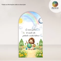 Capa de Painel Vertical Jesus Pintor Sol e Lua Retangular c/overlock e Romano c/ elástico FACE ÚNICA