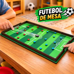 Futebol de Botão Infantil MDF Peteleco Dedobol Jogo de Mesa Brinquedo Educativo Futebol de Dedo