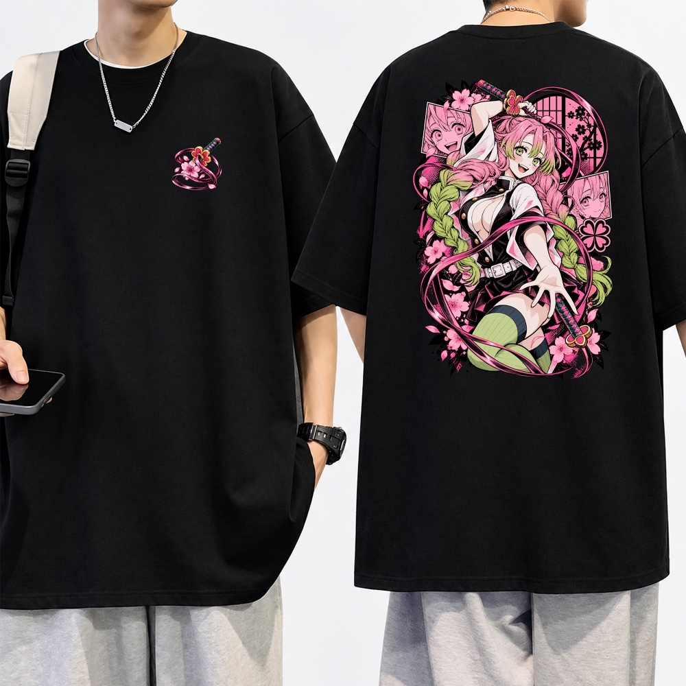 Camiseta Anime Demon Slayer Mitsuri Unissex Personagem Estampada 100% Algodão Várias Cores Plus Size Infantil