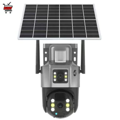Câmera Segurança Solar 4G Aitek SEG6122S Tripla Lente 2x2MP PTZ Visão Noturna MicroSD 256GB