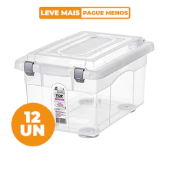 Kit 12 Caixas Organizadoras Transparentes 4,3L Top Stock Sanremo