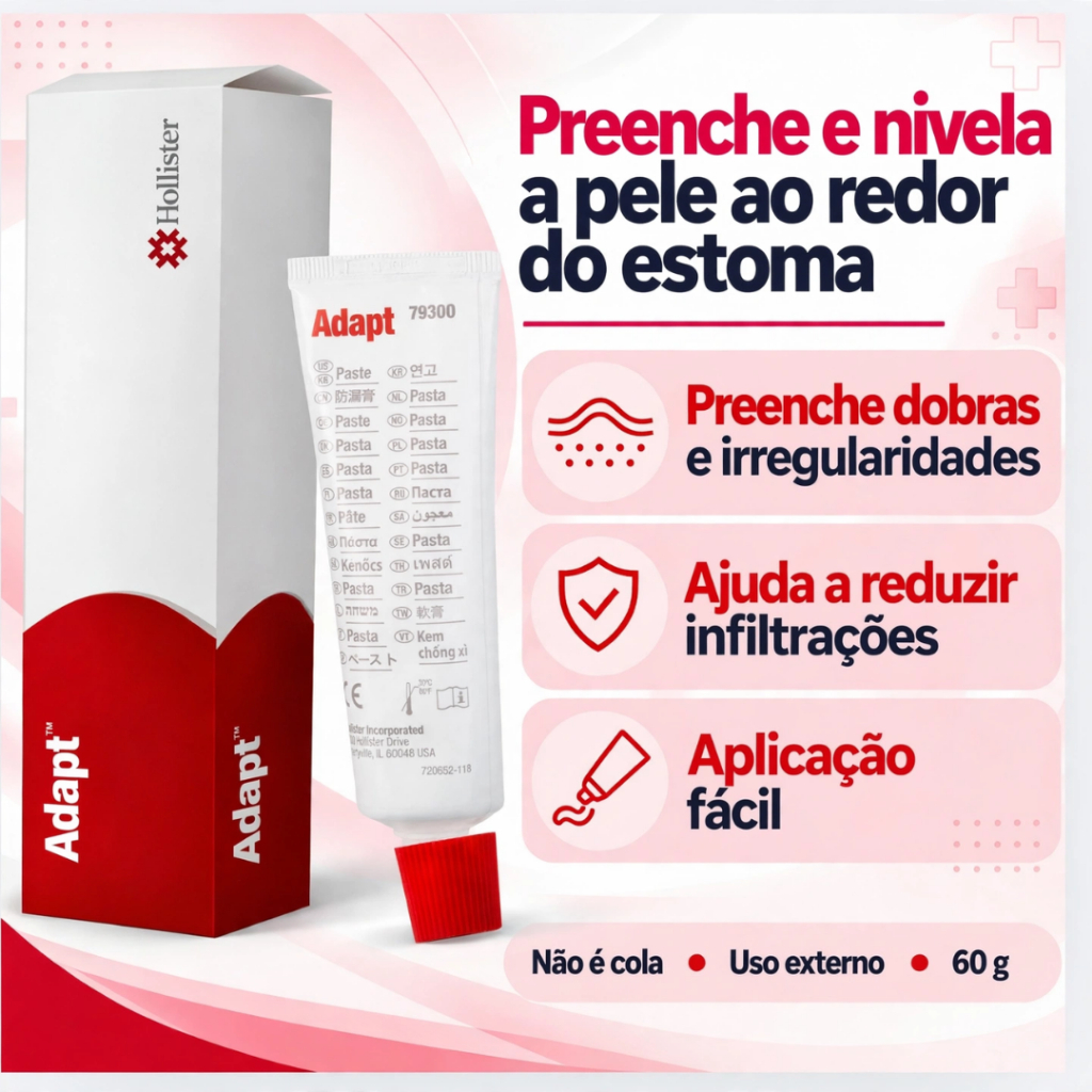 Pasta Adapt Protetora Para Pele Ostomia Hollister 60g 79300 Vedação Proteção — imagem 2 de 2