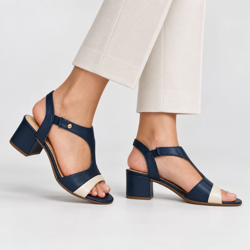 Sandália Feminina Salto Bloco Calce Facil Comfortflex 2657406