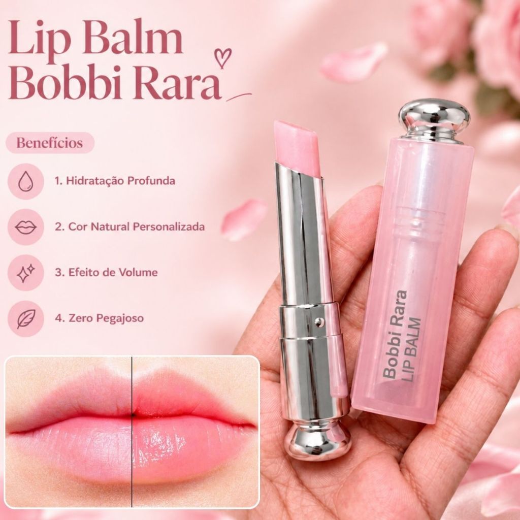 Batom Lip Balm Color Magic Bobbi Rara Batom Hidratante com Cor Natural