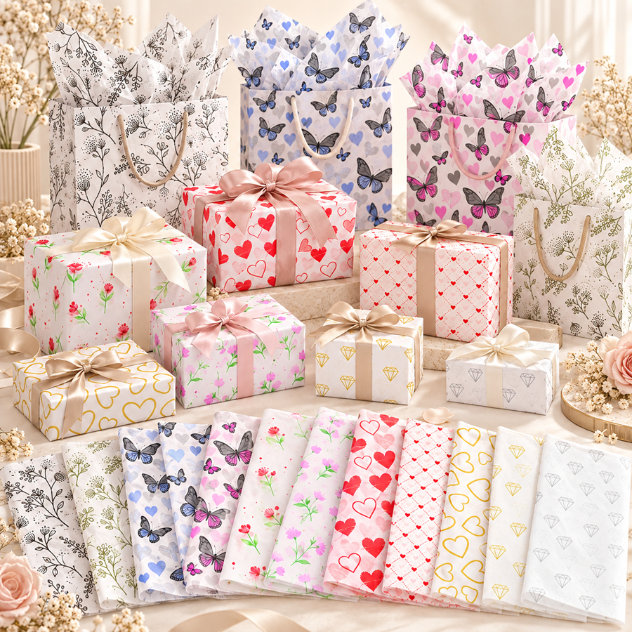 Papel de Seda Estampado 50x70cm para Presentes Sacolas Caixas e Embalagens 10 a 50 Folhas — imagem 2 de 2