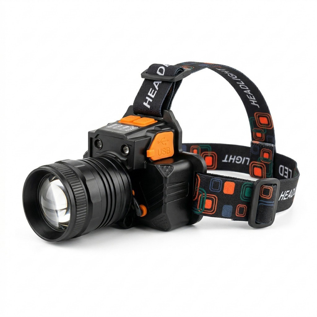 Lanterna de Cabeça Profissional LED Prova D'água Farol Potente Recarregável Para Camping Pesca