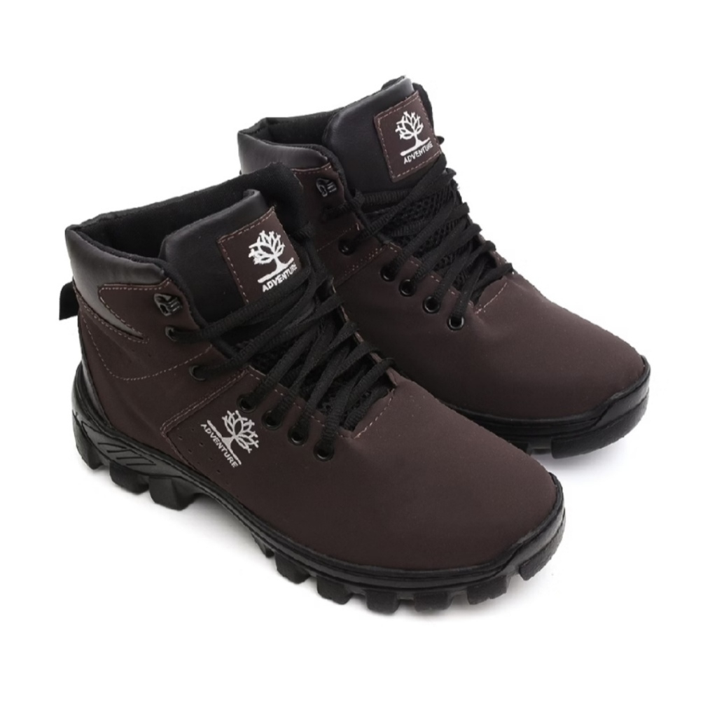 Bota Coturno Masculino Feminino Adventure Couro Ecológico Confortável Solado Antiderrapante Tratorado Resistente