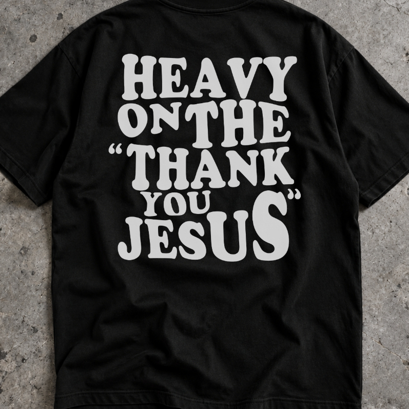 Camisa Masculina Oversized Streetwear Gratidão a Deus Estampa nas Costas Algodão Camiseta Gospel Religiosa