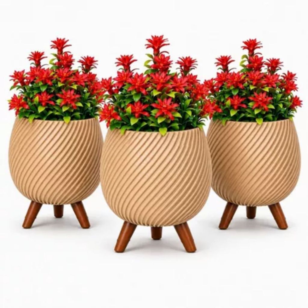 Kit 3 Vaso Decorativo Espiral Cachepô Minimalista Enfeite Decoração Casa Sala Rack Planta Artificial