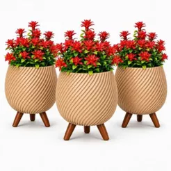 Kit 3 Vaso Decorativo Espiral Cachepô Minimalista Enfeite Decoração Casa Sala Rack Planta Artificial