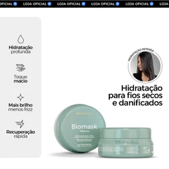 Mini Máscara Ultra Hidratante: Brilho e Maciez Imediata | Biomask 50g