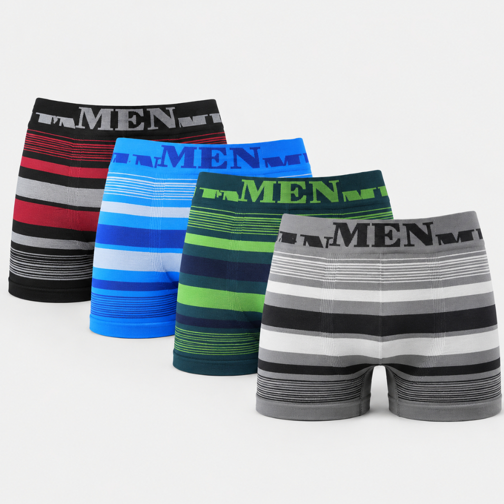 Kit 3 Cuecas Boxer Masculina Adulto Confortável Sem Costura Tecido Macio Cores Sortidas