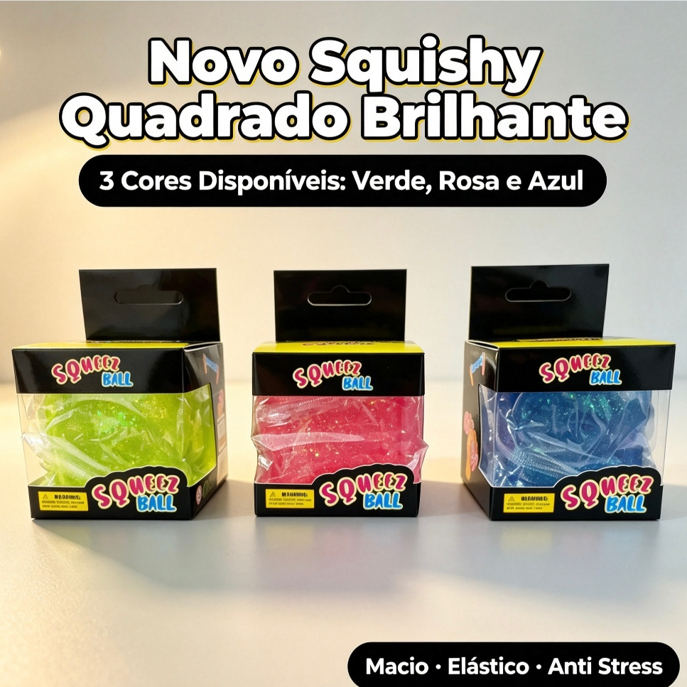 Squishy Cubo de Gelo Macio Anti Estresse Brinquedo Sensorial