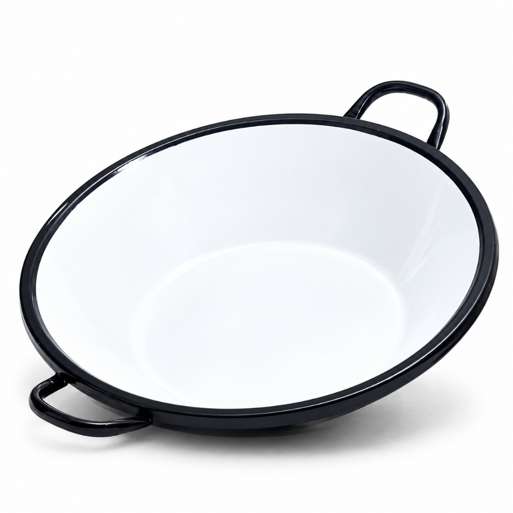 Tacho Esmaltado para Fritura de Pastel e Batata Frita Nº 10 12 14 16 18 e 20 com Escumadeira