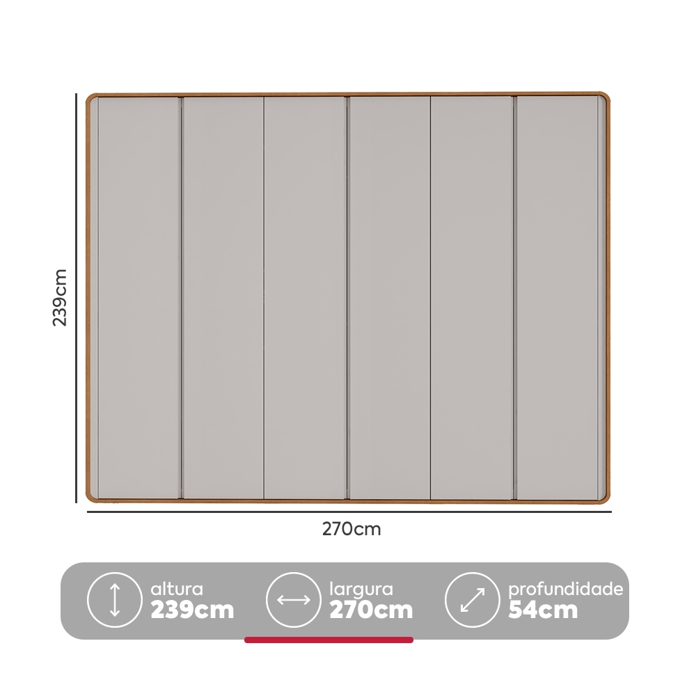Guarda-Roupa Casal 100% MDF 6 Pts Easy Like Amendoa Clean/Off White · foto 2