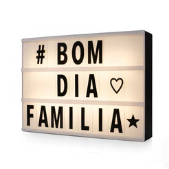 Luminária Cinema Light Box Led A5 96 Letras Números Ícones