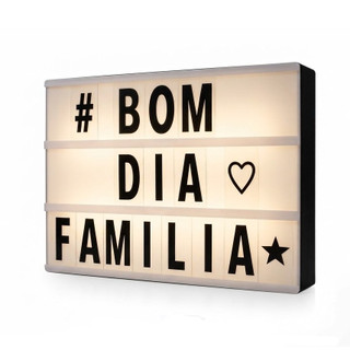 Luminária Cinema Light Box Led A5 96 Letras Números Ícones