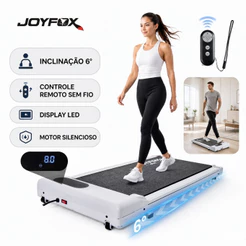 Esteira Elétrica 6° Inclinação Residencial Multiuso Dobrável 120kg Controle Remoto 8km/h Portátil Interação Pet JOYFOX