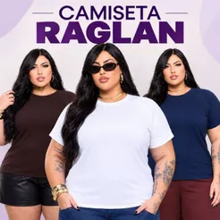T Shirt Plus Size Blusa camiseta Lisa Básica Feminina 100% Algodão Premium essencial raglan