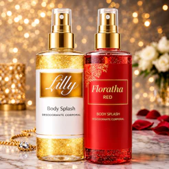 Kit 2 Body Splash Feminino Floratta Red e Lily Fragrância Leve e Refrescante