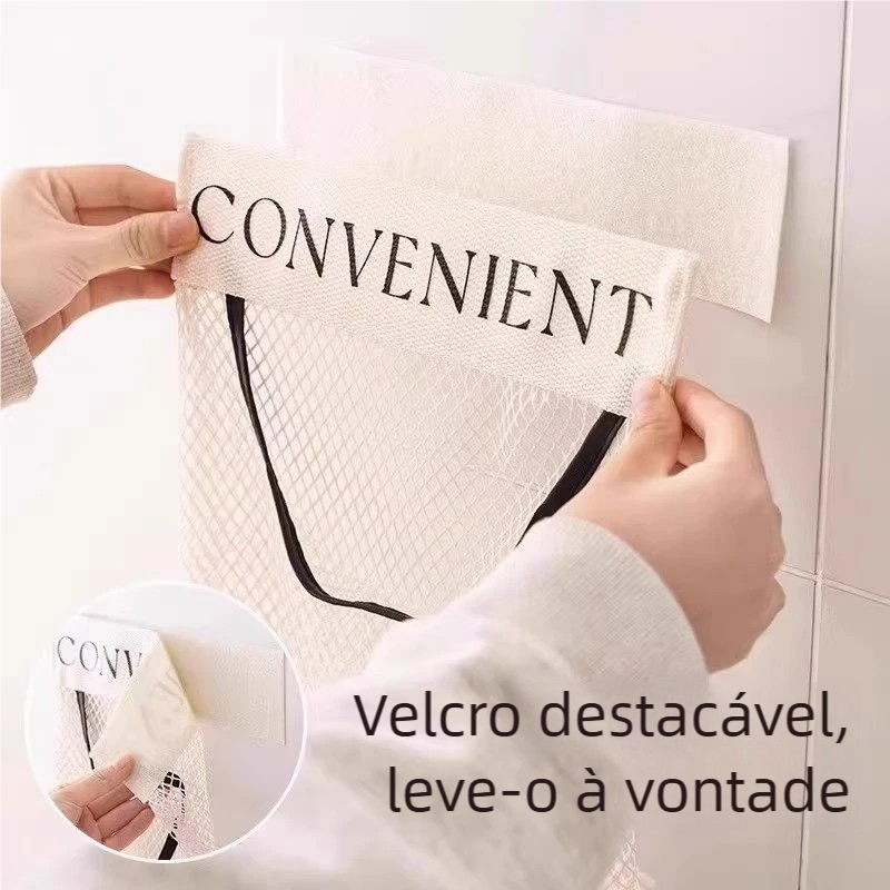 Prática Bolsa Rede Pendurável Multiuso Auxilia na Organização Doméstica de Diversos Objetos