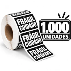 Etiqueta Térmica Preta Adesiva 1.000und Frágil 6x4cm com Adesivo de Alta Qualidade