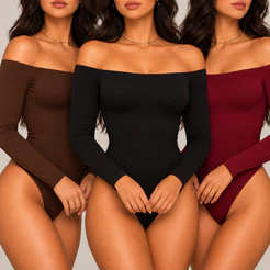 Body Ombro a Ombro Manga Comprida Longa Blusa Feminina Elegante Bory Ciganinha Suplex Moda Gringa Forro Festa Estiloso