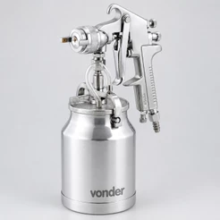 Pistola para Pintura 1L com Caneca em Alumínio Automotiva Predial Serralheria PSV100 1,8mm Vonder