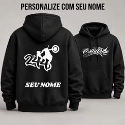 Moletom Osascorte Personalizado Com Nome Grau 244 Blusa de Frio Masculina Casaco Flanelado Com Capuz