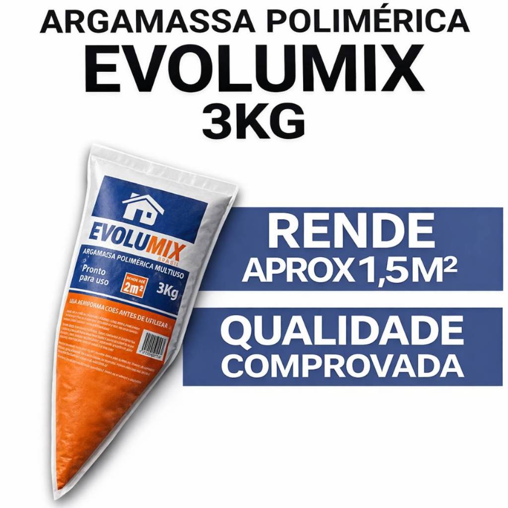 Argamassa Polimérica Evolumix 3kg Solução Impermeável Alta Resistência Construção Compre Agora
