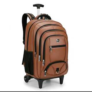 Mochila Rodinha couro Executiva Notebook Reforçada Trabalho Viagem Unissex em Oferta na Shopee