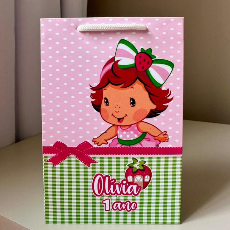Sacolinha Surpresa Moranguinho Baby| Personalizado | Aniversário| Lembrancinha| Sacolinha Pegue e Monte