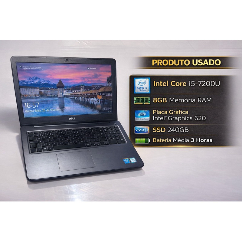 Notebook DELL INSPIRON 5567  / i5 7Gth / 8gb Ddr4 / Ssd 240gb