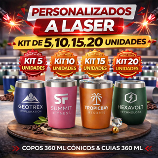 Kit Copo Térmico Cônico 360ml Personalizado a Laser em Oferta na Shopee