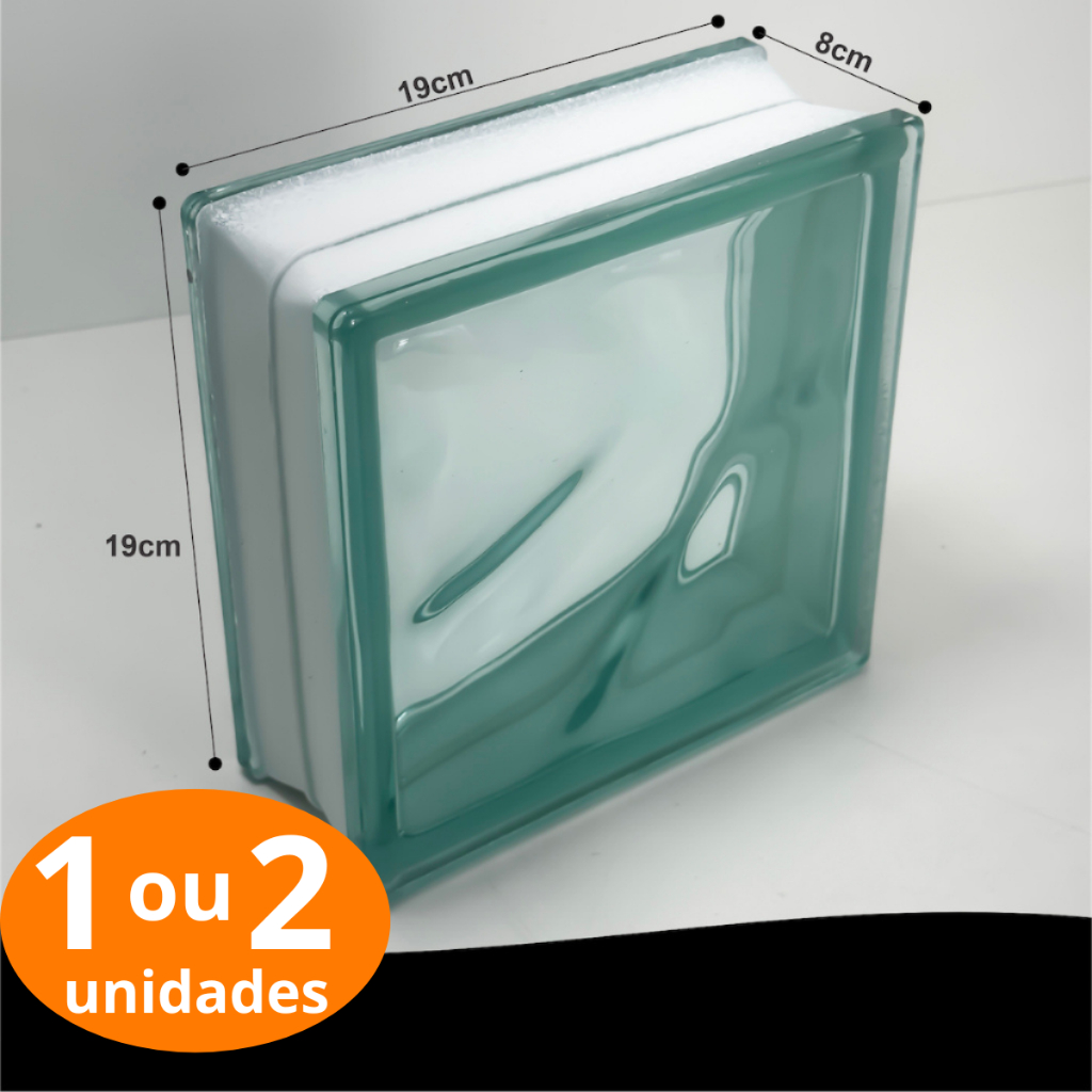 1 ou 2 Tijolo Bloco de Vidro Verde 19x19 Ondulado — Estilo, privacidade e luz pa