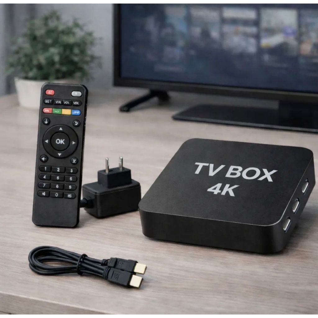 Tv Box 4k Ultra Hd Android Wi-fi 5g Youtube Netflix Google Preto Padrão Bahrein