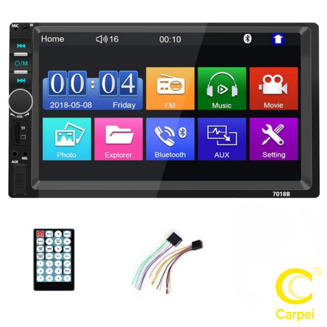 Central Multimídia MP5 Automotiva 7 Polegadas USB/AUX/TF Com Mirrorlink Touch Screen