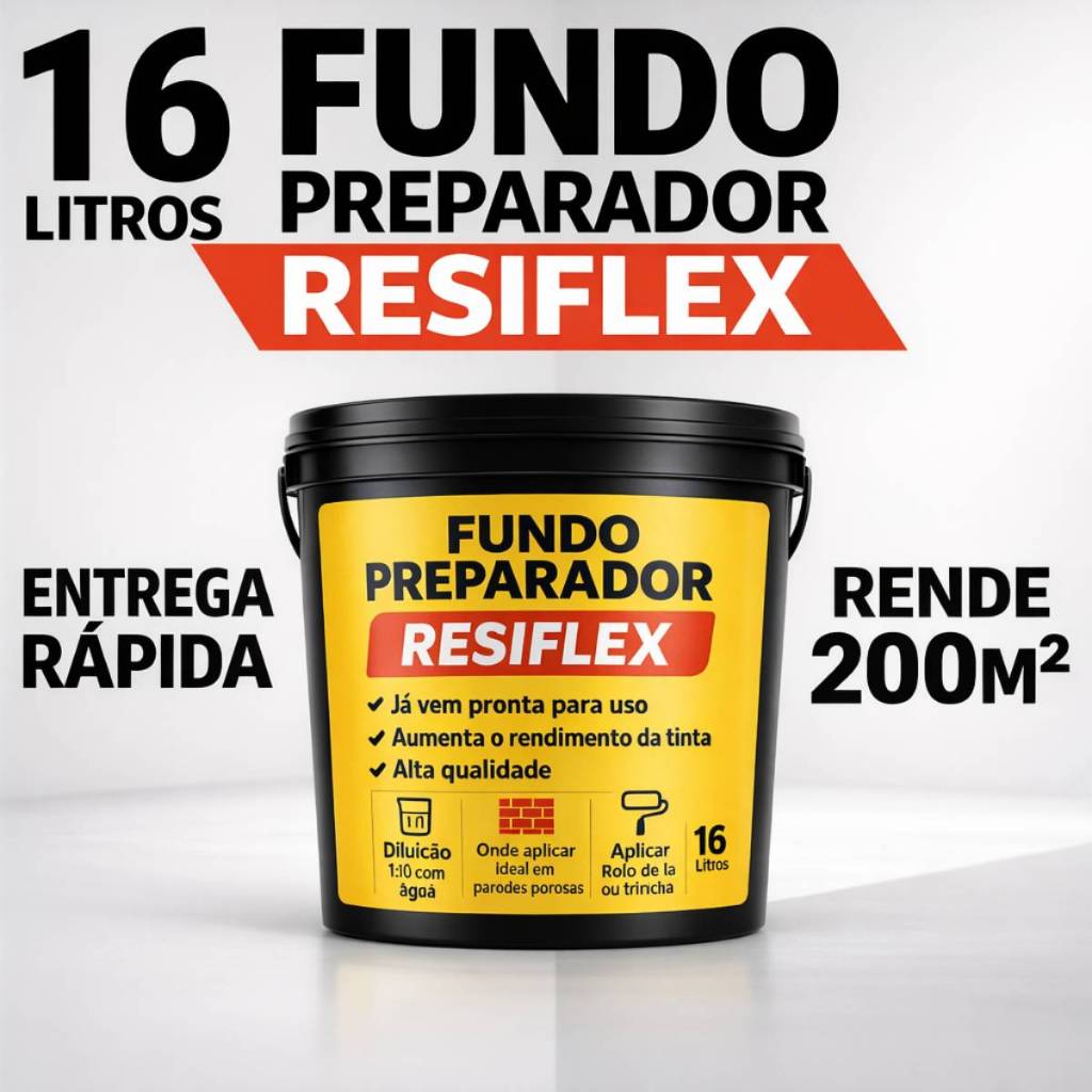 FUNDO PREPARADOR 16L RESIFLEX ALTA ADERÊNCIA PARA PINTURA SELA E PREPARA SUPERFÍCIES