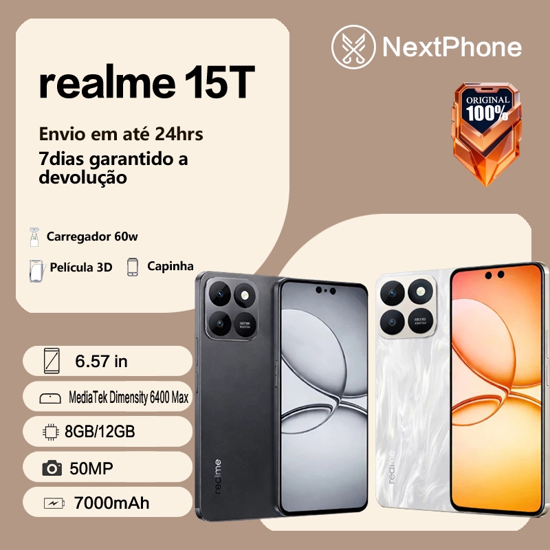 Realme 15T 5G 8+128GB 8+256GB RAM Dual Sim NFC 120Hz 50MP 6000mAh