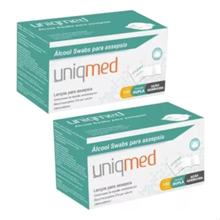 Álcool Swab 70% Saches Lenço Umedecido 2 Cxs 200un - Uniqmed em Oferta na Shopee