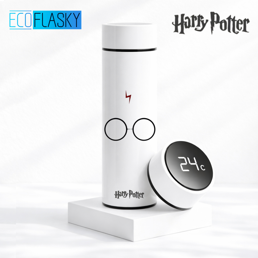 Garrafa Térmica de Aço Inoxidável Harry Potter com Medidor De Temperatura LED Digital 500ml