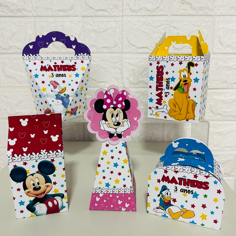 kit personalizados festa infantil Turma do Mickey, casa do mickey, lembrancinhas (PEGUE E MONTE)