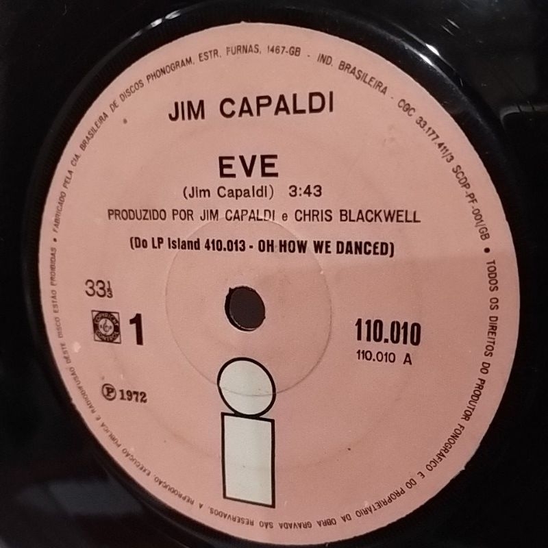 LP Disco de vinil Compacto Jim Capaldi EVE.
