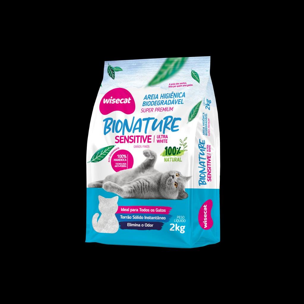 Wisecat - Areia Higiênica Bionature (Azul) - Biodegradável - Sensitive - Super Premium - 2 Kg em Oferta na Shopee