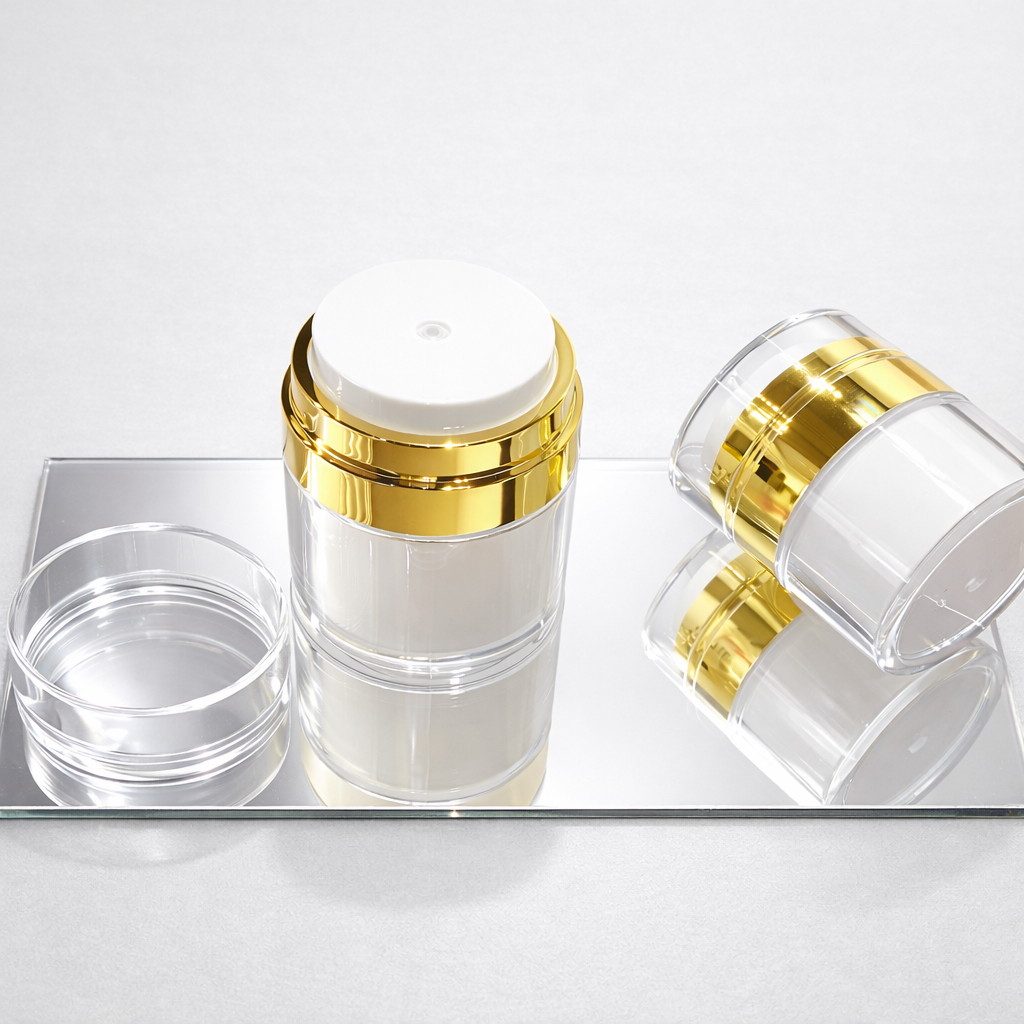 Frasco Pote Acrílico Automático Válvula Pressão Creme Cosmético  Airless Pump 15g ou 30g