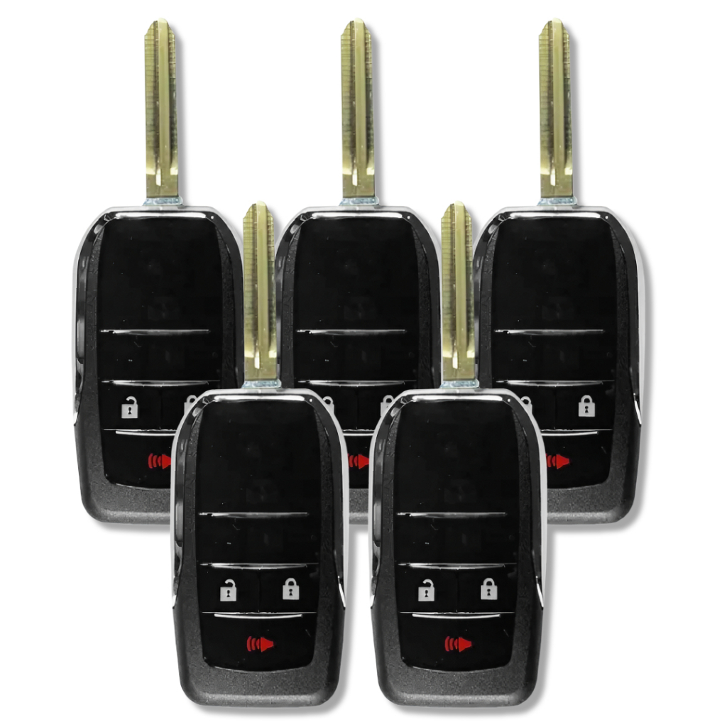 KIT C/5 ADAPTADORES CARCAÇA CHAVE CANIVETE COM LAMINA HILUX SW4 ETIOS 3 BOTÕES