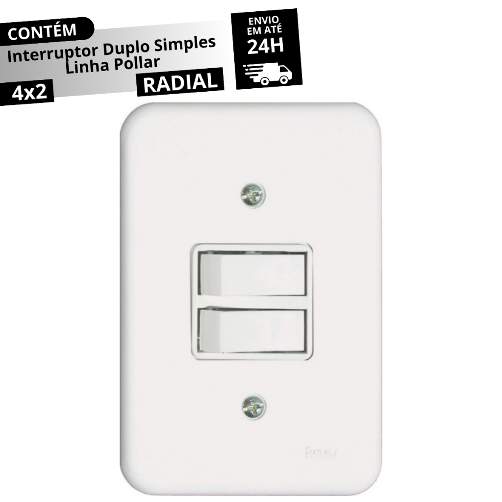 Interruptor 2 Teclas Simples Linha Pollar Radial 1901.003 em Oferta na Shopee