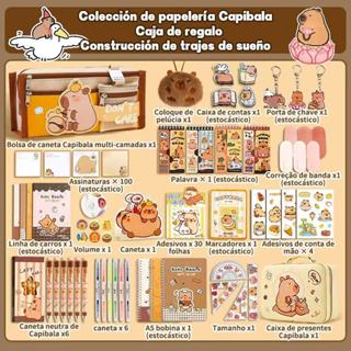 presentes de aniversário Caixa prensente  Capivara material escolar de papelaria 458 peças + caixa de presentes em Oferta na Shopee